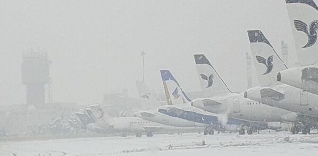 پروازهای مهرآباد به دلیل بارش برف و باران لغو شد