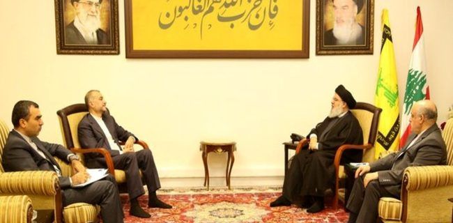 وزیر خارجه ایران با سیدحسن نصرالله دیدار و گفتگو کرد