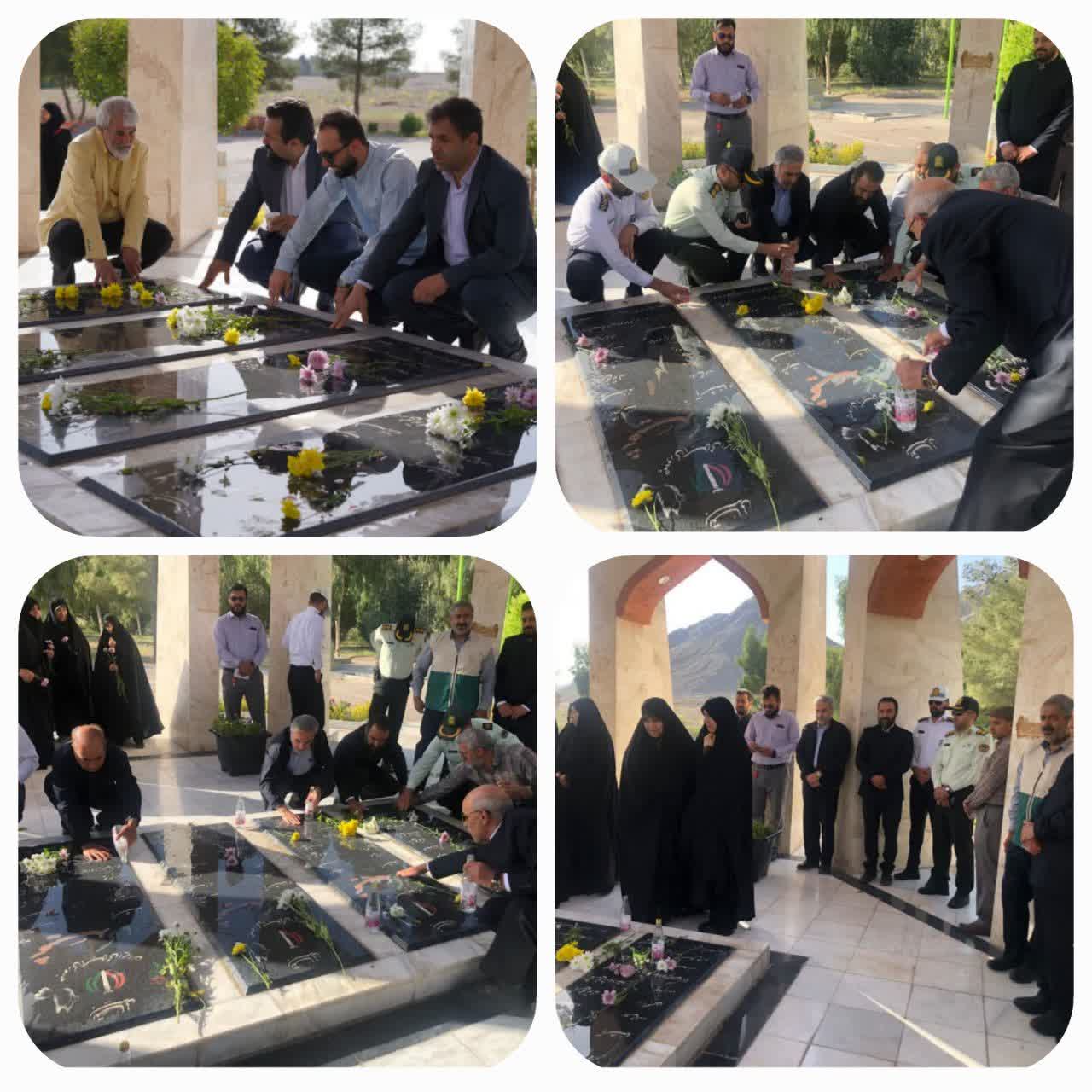 حضور مدیرعامل و کارکنان شرکت عمران بهارستان در مراسم غبار روبی گلزار شهدای گمنام