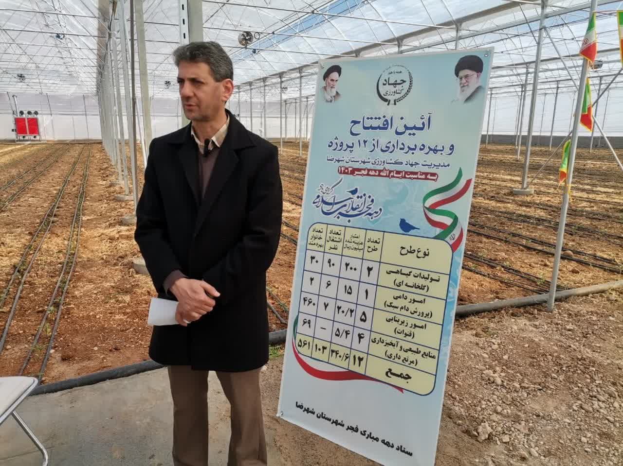 افتتاح گلخانه سبزی و سیفی شهرستان شهرضا با حضور معاون استاندار