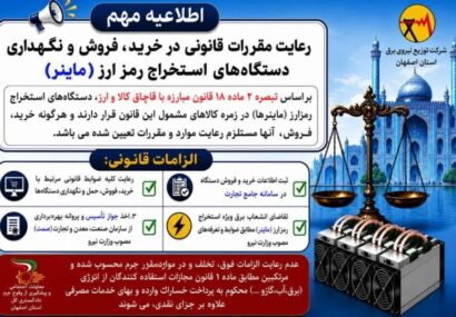 فعالیت غیرمجاز ماینرها با پیگرد قانونی و قضایی همراه است